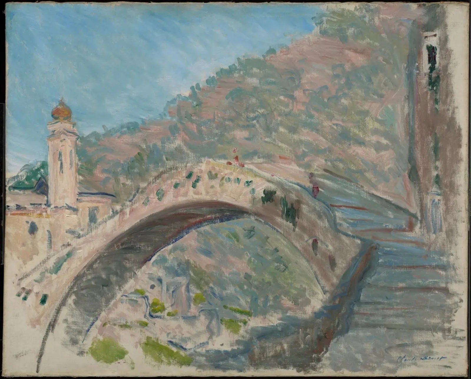 Dolceacqua, le vieux pont sur la Nervia - Claude Monet image 1 tableau peint à l’huile sur toile