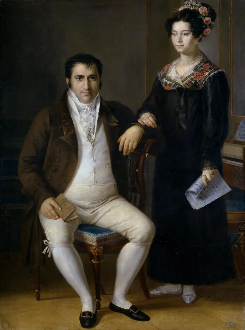 Don Pedro Benítez og hans datter María de la Cruz - Rafael Tejeo