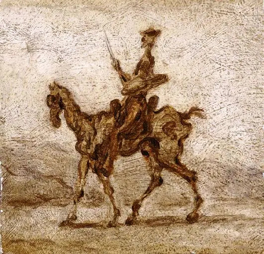 Don Quichotte på hest - Honoré Daumier