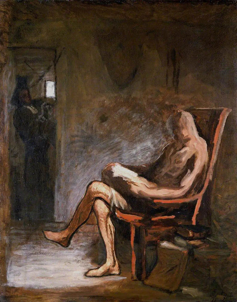 Don Quichotte, der læser - Honoré Daumier