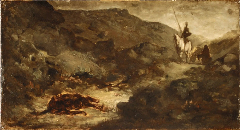 Don Quichotte og den døde muldvarp - Honoré Daumier
