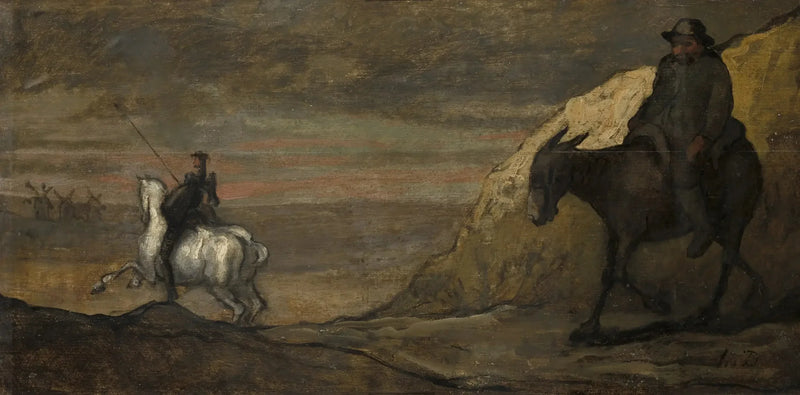 Don Quichotte og vindmøller - Honoré Daumier