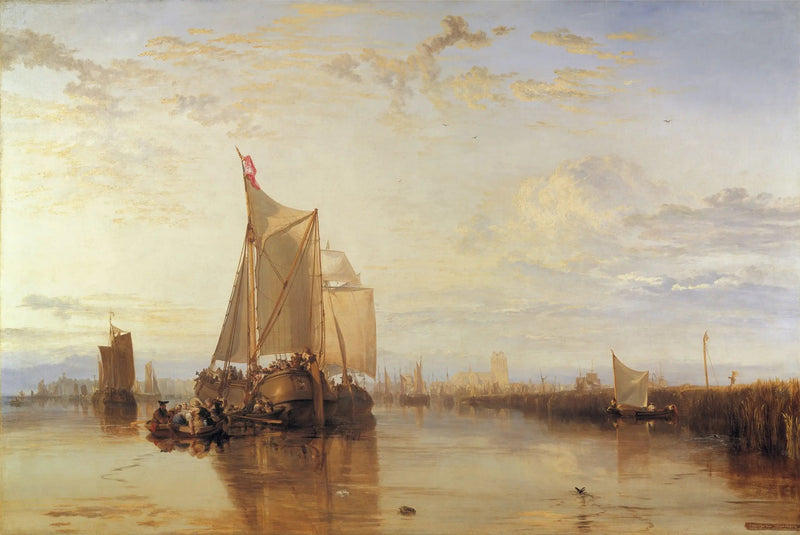 Dort, eller Dordrecht: Dort-pakkebåden fra Rotterdam i stille vejr - J. M. W. Turner
