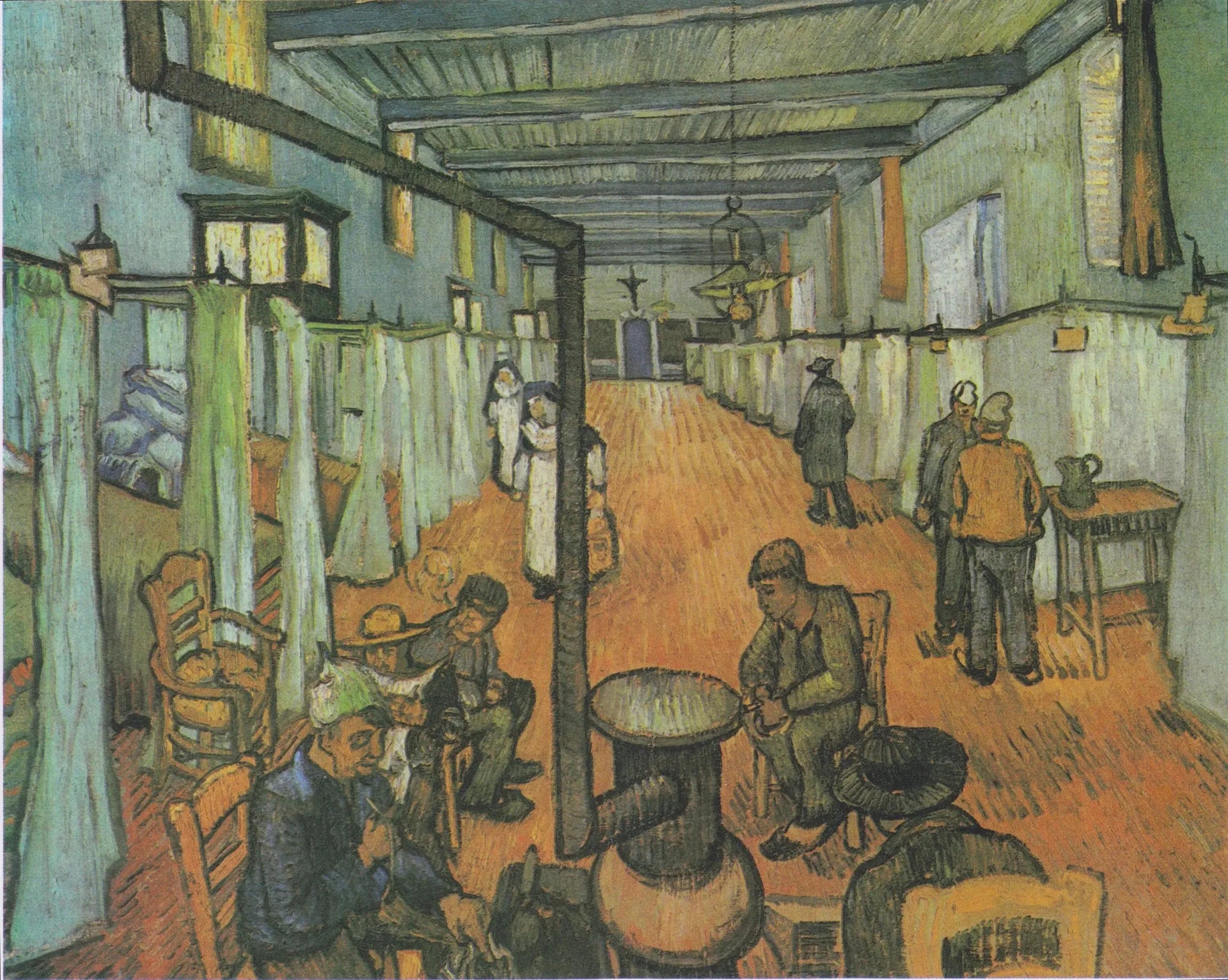 Dortoir de l'hôpital d'Arles - Vincent van Gogh image 1 reproduction de peinture à l’huile