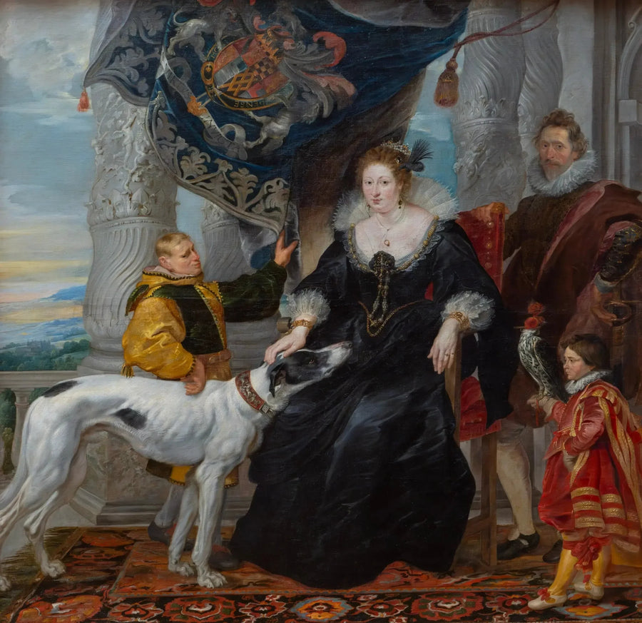 Dobbeltdobbeltportræt af Alethea Talbot (1585-1654), grevinde af Arundel og Sir Dudley Carleton (1573-1632), med to tjenere - Peter Paul Rubens
