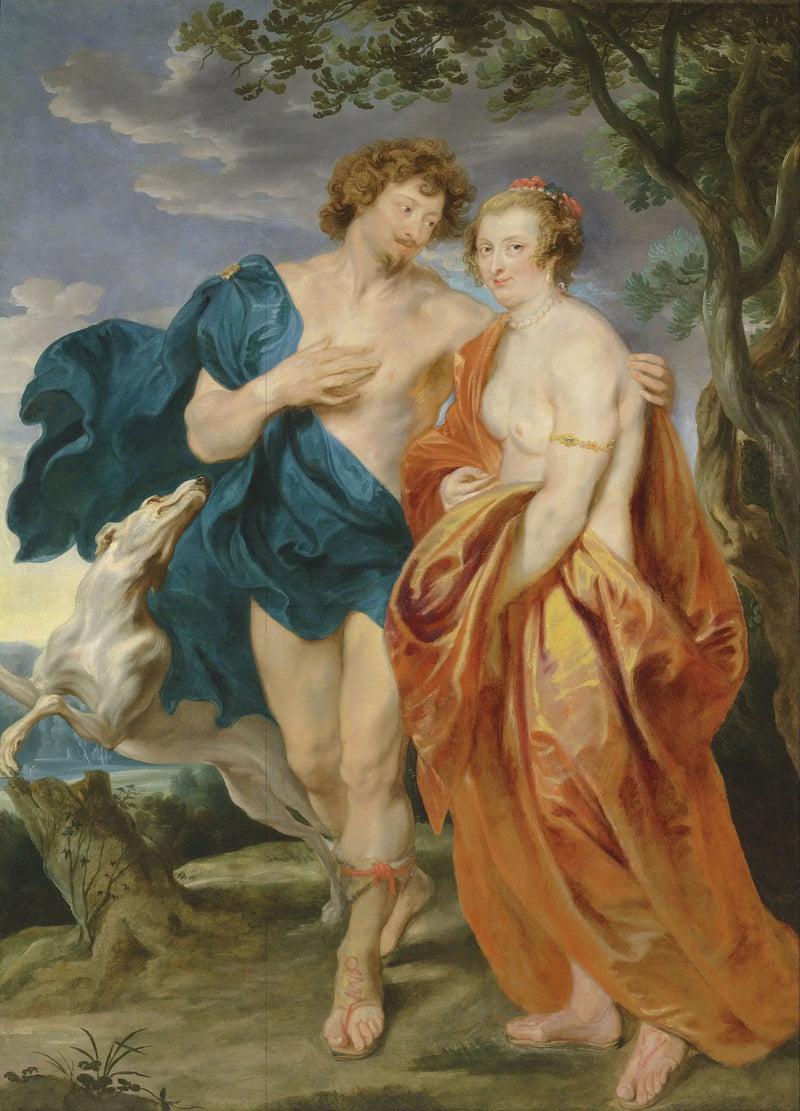Dobbeltdobbeltportræt af George Villiers, markis, og hans hustru Katherine Manners, som Venus og Adonis - Antoine van Dyck