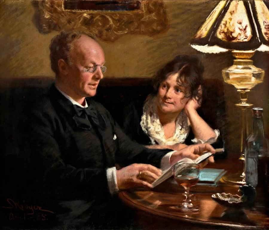 Dobbeltportræt af den kongelige skuespiller Emil Poulsen (1842-1911) og hans hustru Anna, født Næser (1849-1934) - Peder Severin Krøyer