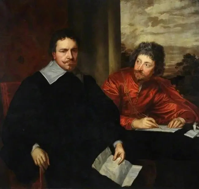 Dobbeltportræt af Thomas Wentworth, 1. greve af Strafford (1593-1641) med sin sekretær Sir Philip Mainwaring (1589-1661) - Antoine van Dyck