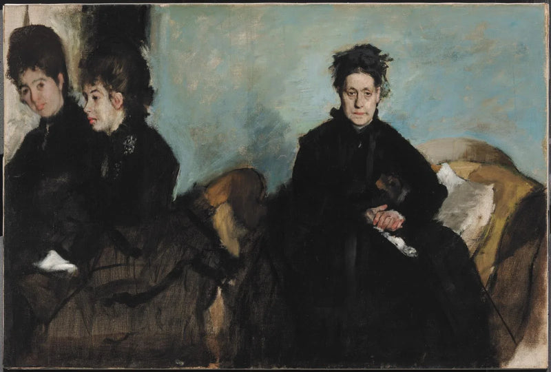 Hertuginde af Montejasi med sine døtre, Elena og Camilla - Edgar Degas