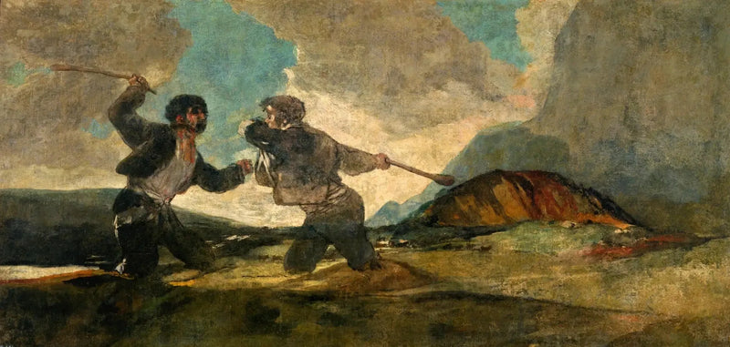 Duel med klub - Francisco de Goya