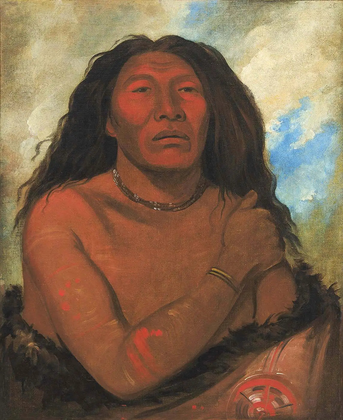 Duhk-gits-o-ó-see Ours Rouge un guerrier distingué - George Catlin - Alpha Reproduction