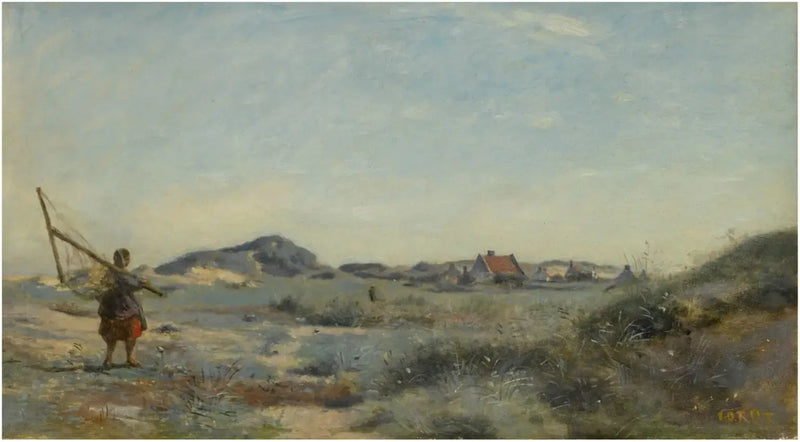 Dunkerque. En rejeskibskvinde med rejer - Jean-Baptiste Camille Corot