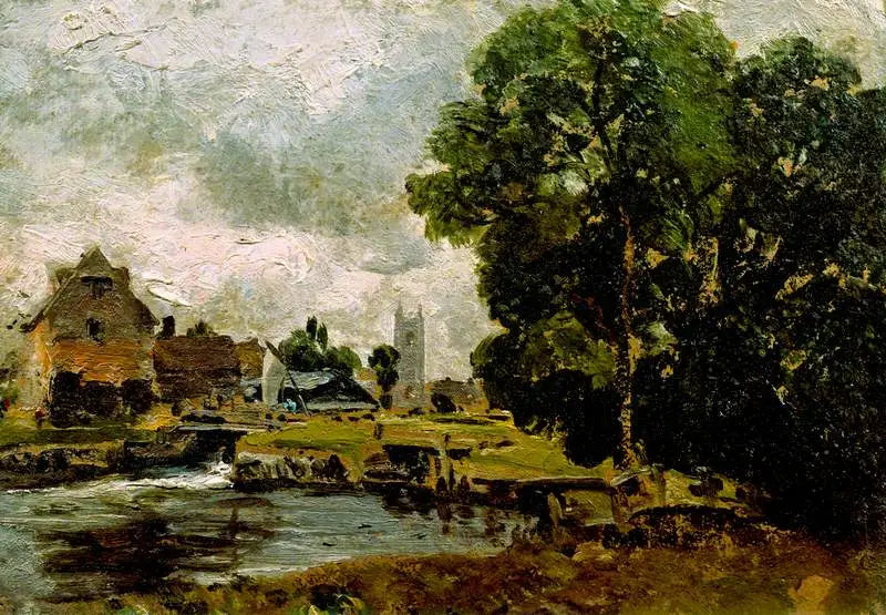 Dedham Lock og mølle - John Constable