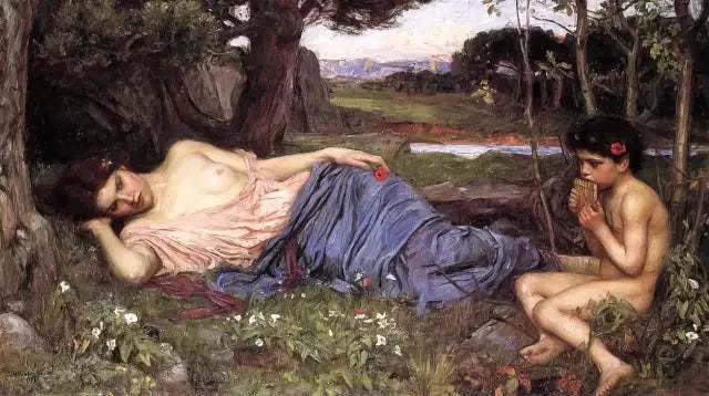 Lytte til sine bløde melodier - John William Waterhouse