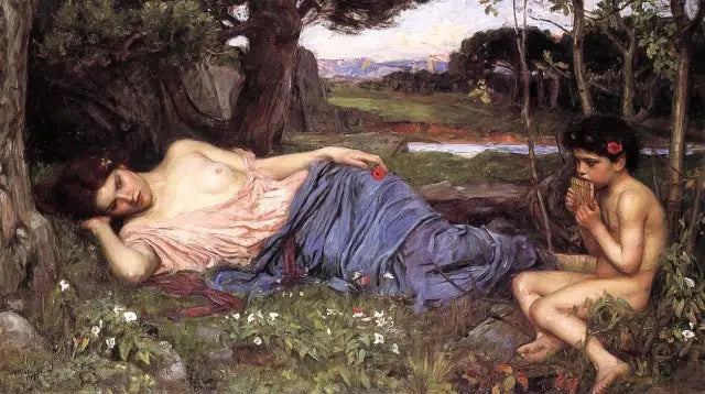 Lytte til sine bløde melodier - John William Waterhouse