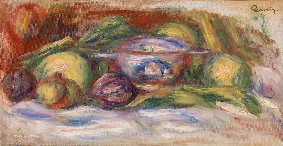 Skål, Figner og Æbler (Skål, figner og æbler) - Pierre-Auguste Renoir