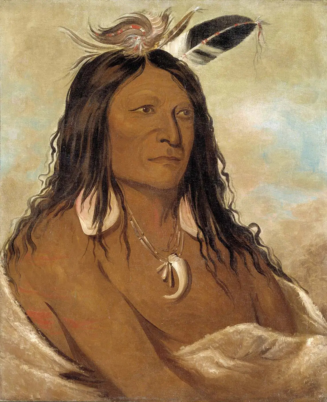 Eé-shah-kó-nee Arc et carquois Premier chef de la tribu - George Catlin - Alpha Reproduction