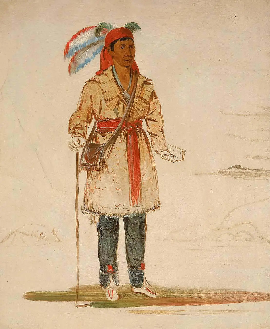 Ee-tów-o-kaum des deux côtés de la rivière chef de la tribu - George Catlin - Alpha Reproduction