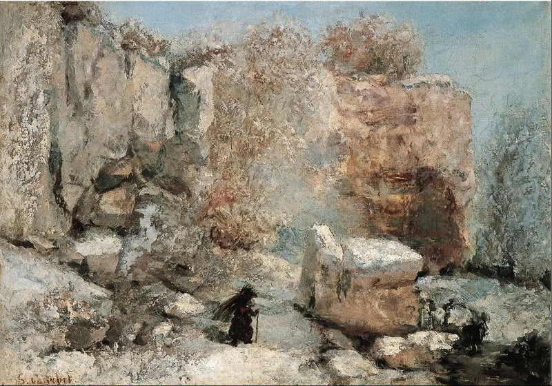Sneeffekt i en stenbrud - Gustave Courbet