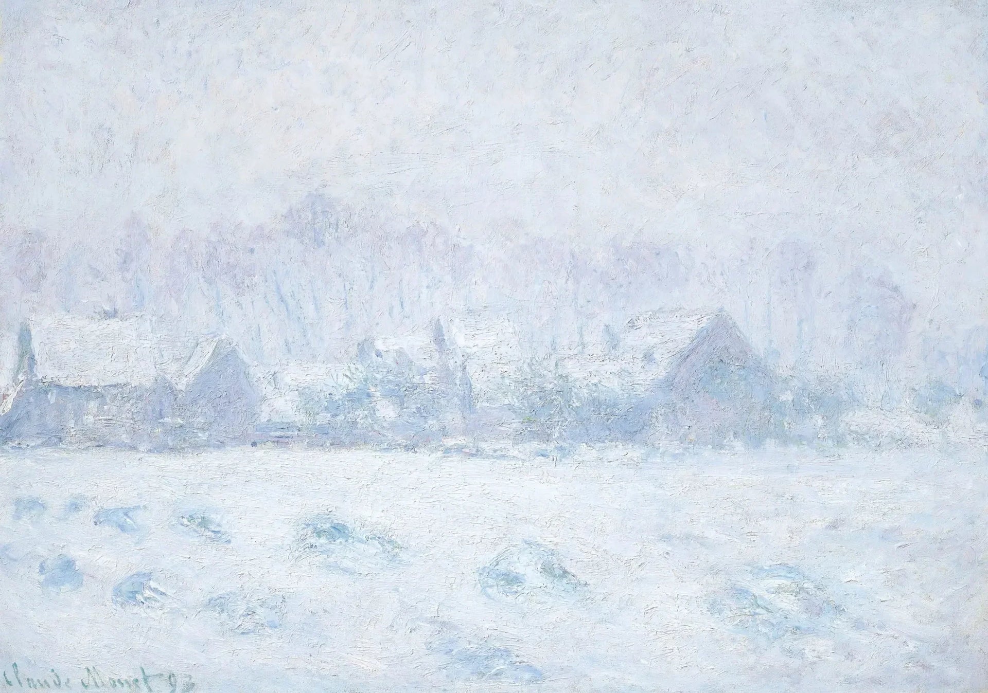 Effet de neige à Giverny de Claude Monet, 1893 – collection particulière, Wildenstein 1331
