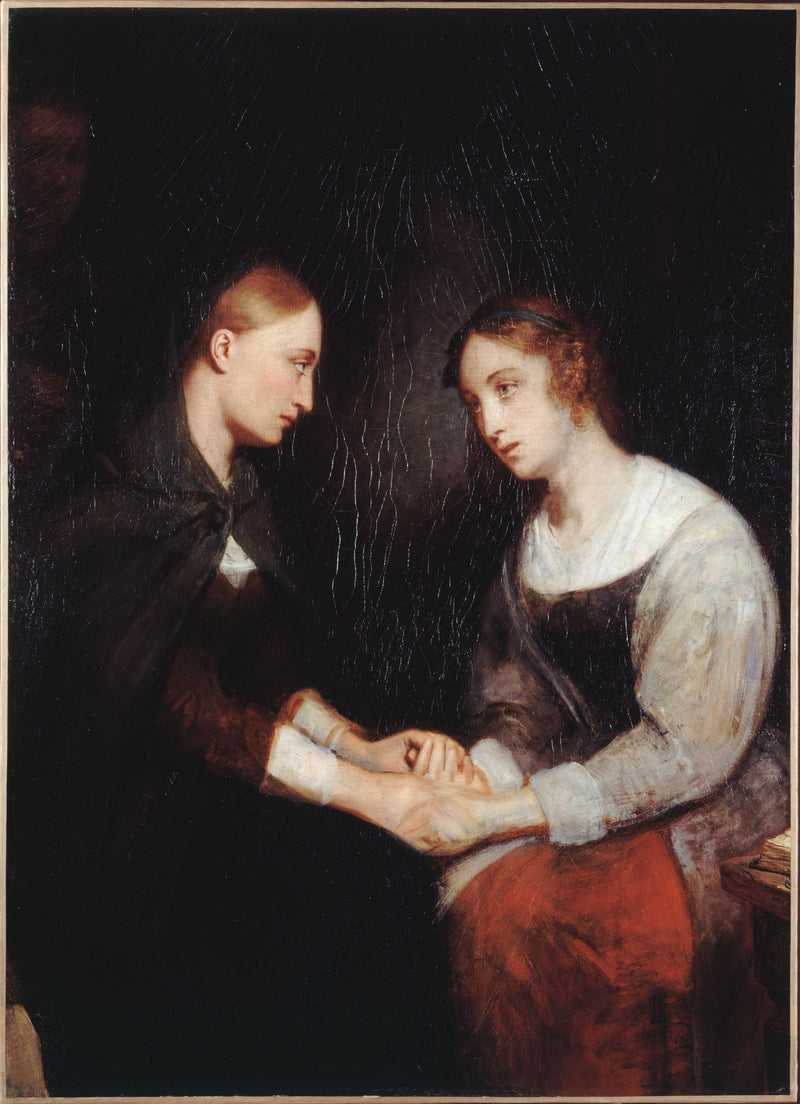Effie og Janny Daens i Edimbourg-fængslet - Ary Scheffer