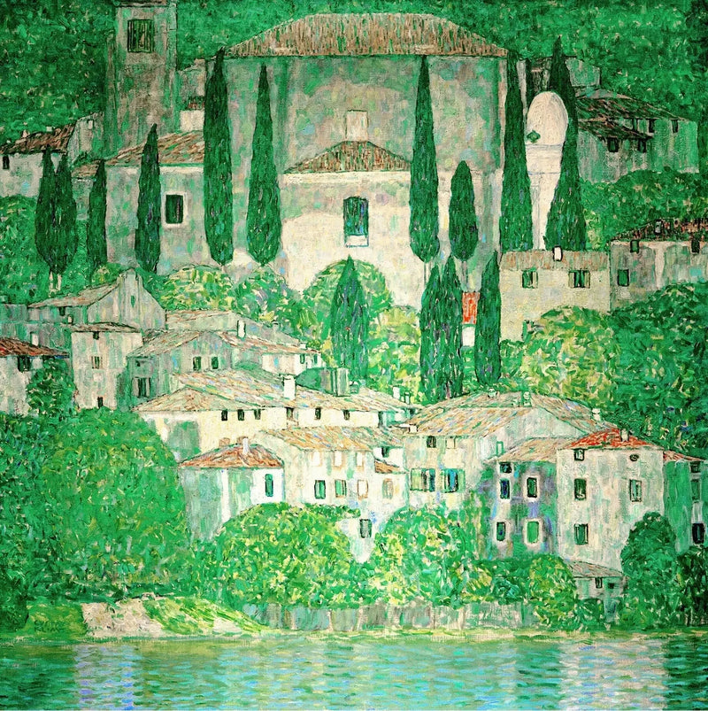 Kirke i Cassone (landskab med cypresser) - Gustav Klimt