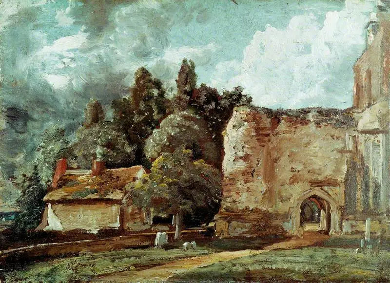 Église d'East Bergholt : la tour en ruine à l'extrémité ouest - John Constable image 1 reproduction de peinture à l’huile