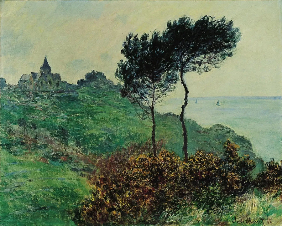 Varengeville Kirke, gråt vejr - Claude Monet
