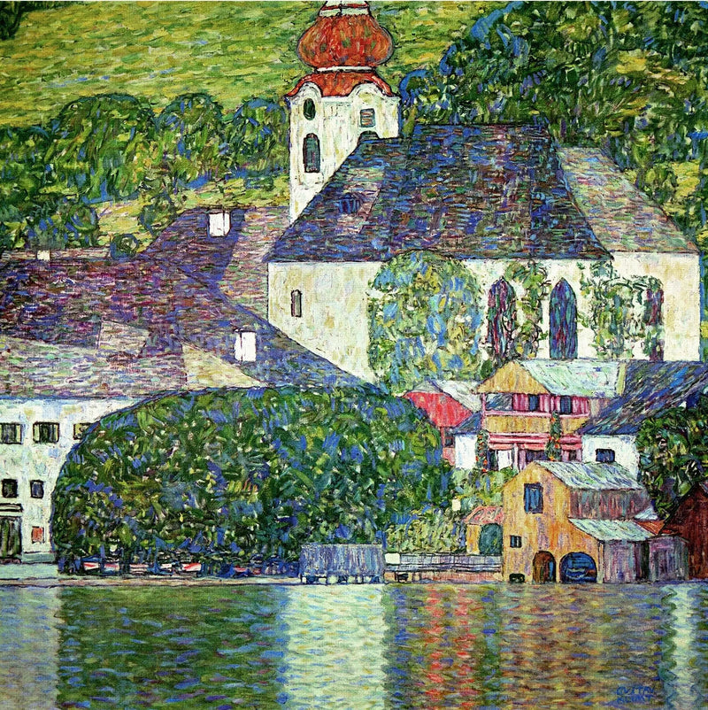 Unterach Kirke ved Attersee - Gustav Klimt