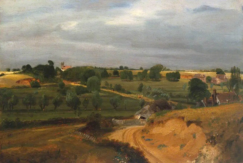 Kirke og landsby i Brightwell - John Constable