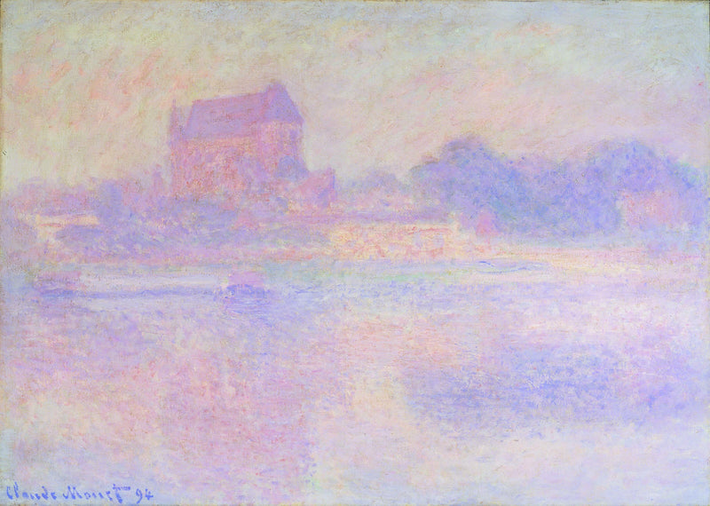 Kirken i Vernon, tåge W1390 - Claude Monet