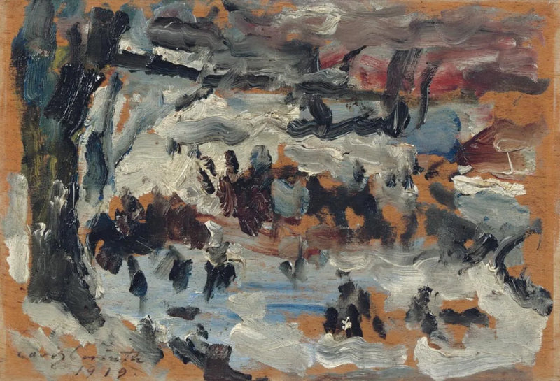 Eisbahn (Schlittschuhläufer auf den Neuen See im Berliner Tiergarten) - Lovis Corinth