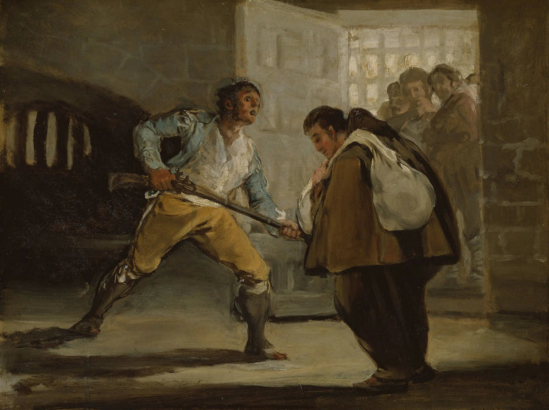 El Maragato truer bror Pedro de Zaldivia med sit våben - Francisco de Goya
