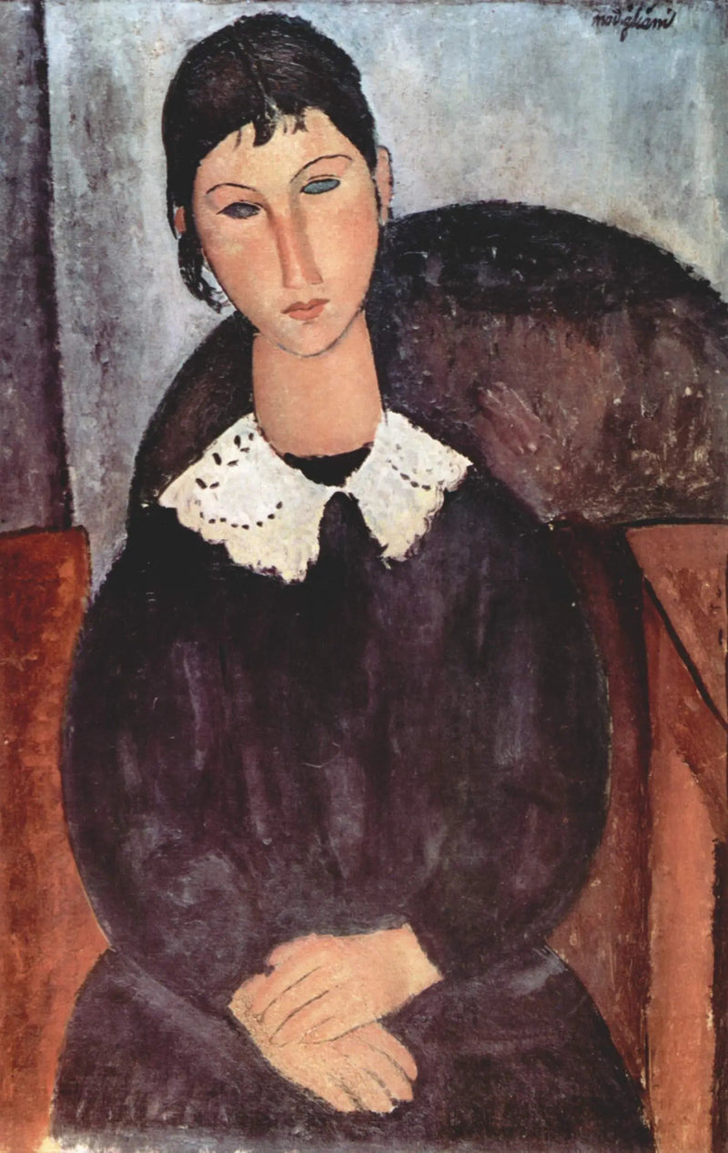 Elvire med hvid krave - Amedeo Modigliani