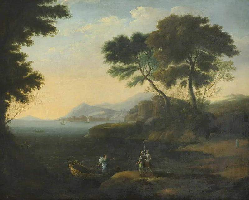 Carlo og Ubaldo ombordstigning i jagten på Rinaldo - Claude Lorrain