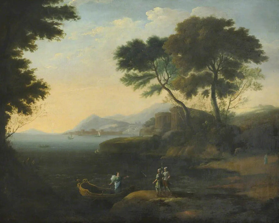 Carlo og Ubaldo ombordstigning i jagten på Rinaldo - Claude Lorrain