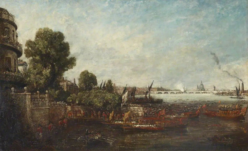 George IVs afgang fra Whitehall: åbningen af Waterloo-broen, 1817 - John Constable