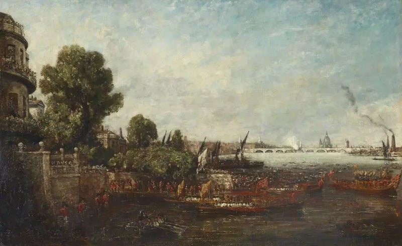George IVs afgang fra Whitehall: åbningen af Waterloo-broen, 1817 - John Constable