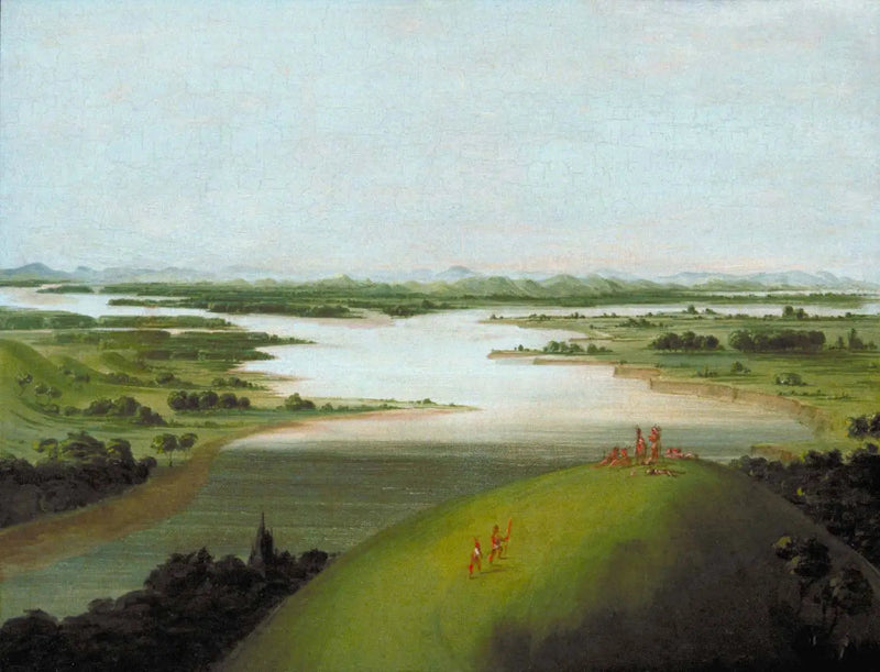 Platte-flodens udløb, 900 mil over Saint-Louis - George Catlin