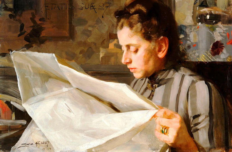 Emma Zorn læsende - Anders Zorn