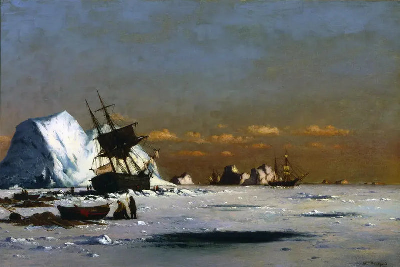 Ventende på optøningen (hvalfangstscene i Arktis) - William Bradford