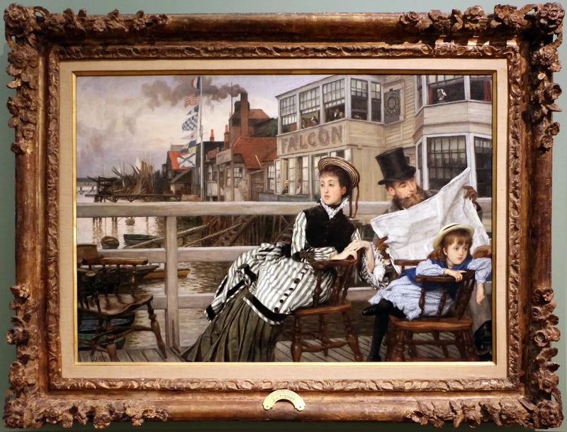 Ventende på færgen ved Falcon-taverne - James Tissot