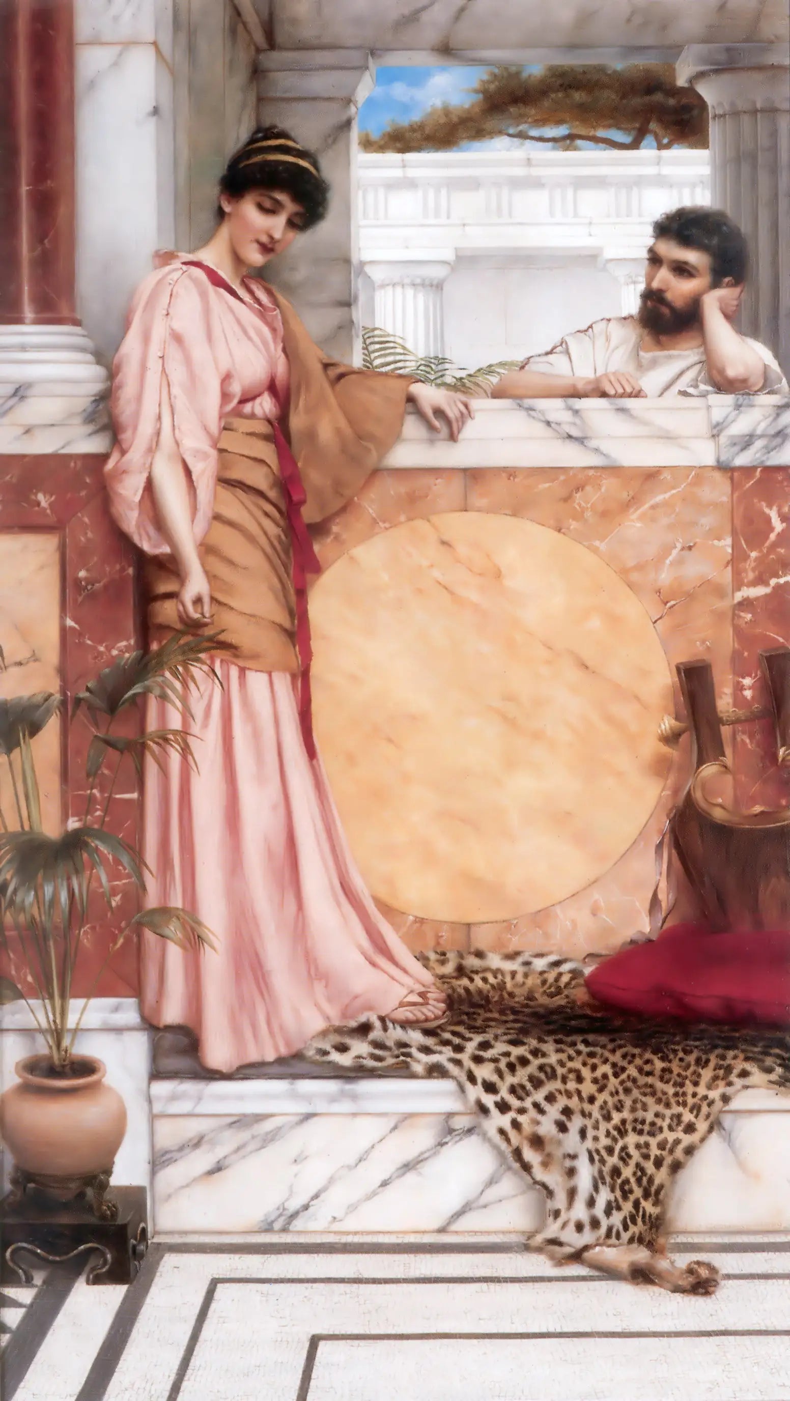 En attente d'une réponse - John William Godward image 1 reproduction réalisée par Alpha Reproduction