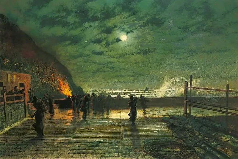 En fare (The Harbour Flare) - John Atkinson Grimshaw