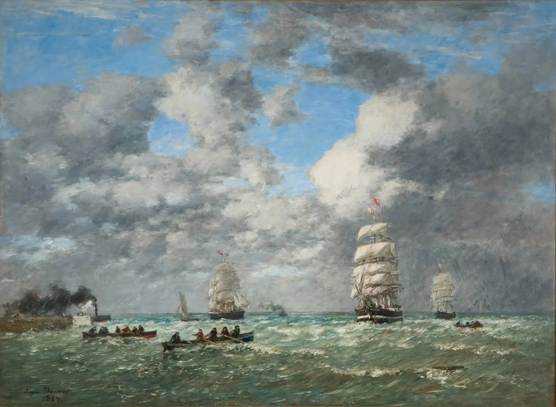 At forlade havnen i Le Havre - Eugène Boudin