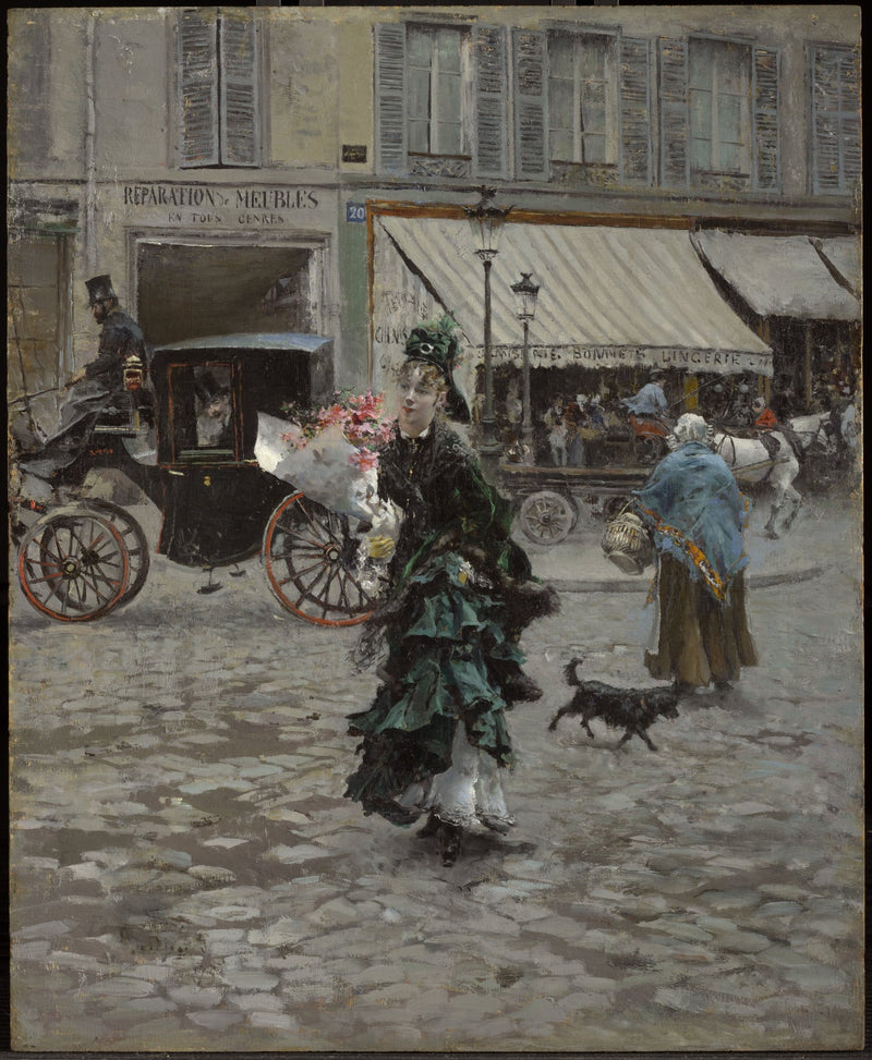 En krydsning af gaden - Giovanni Boldini