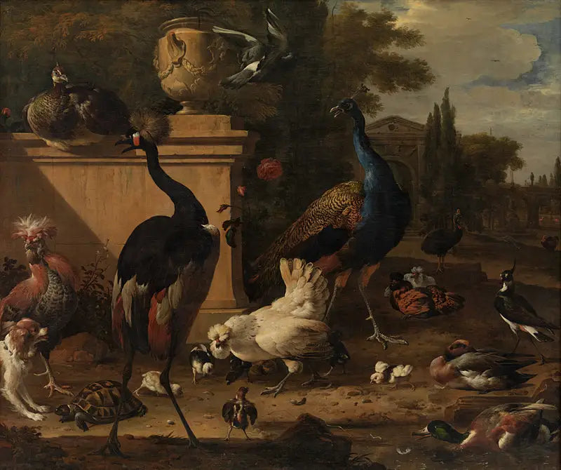 Hønsehus i et herregård - Melchior de Hondecoeter
