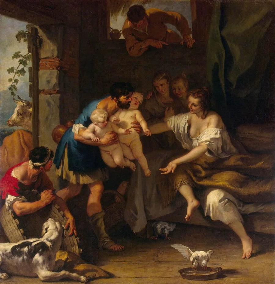 Romulus og Remus' barndom - Sebastiano Ricci