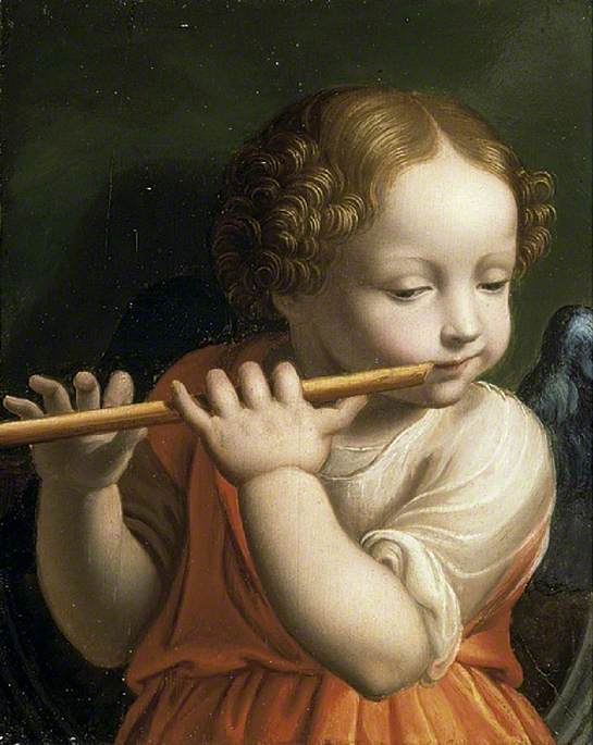 Børneengel, der spiller fløjte - Bernardino Luini