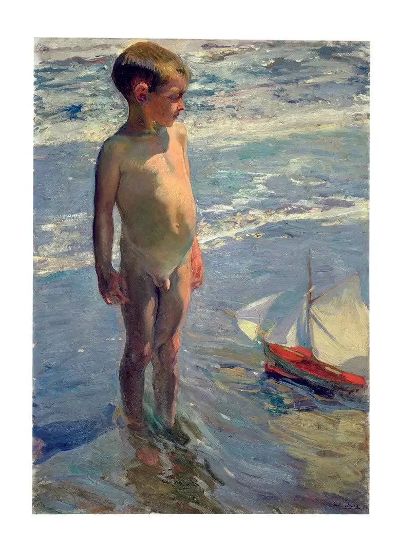 Barn med båd - Joaquín Sorolla